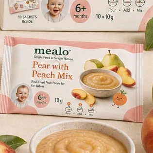 Freeze-dried Pear with Peach Mix, supplied as Powder