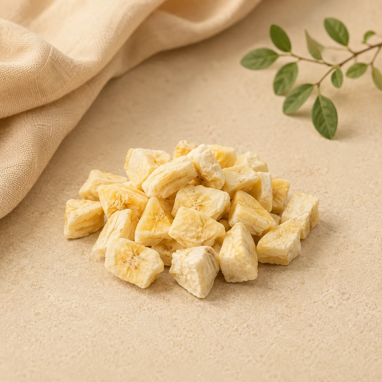 Freeze-dried Banana, supplied as Diced