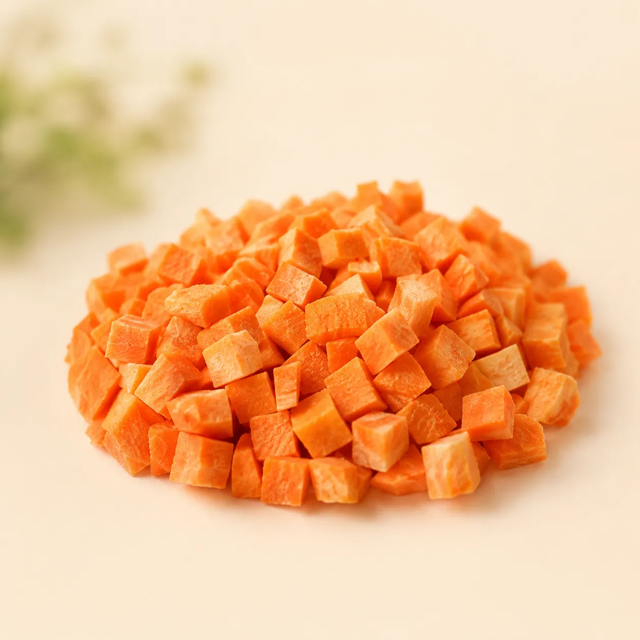 Freeze-dried Carrot, supplied as Diced