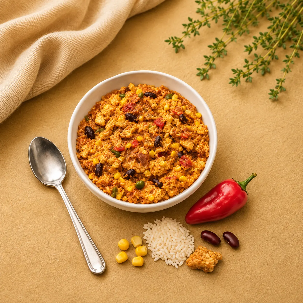 Dondurarak kurutulmuş Pirinçli Tavuk Fajita
