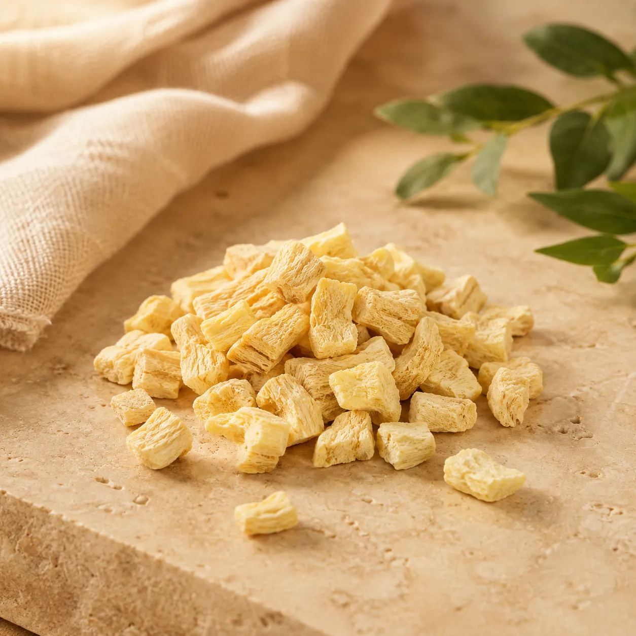Freeze-dried Ginger, supplied as Diced