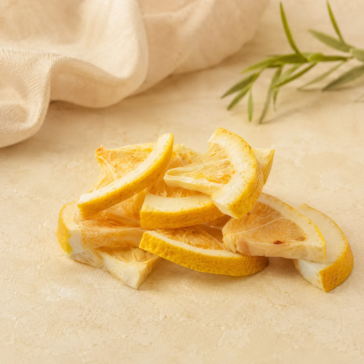 Freeze-dried Lemon, supplied as Sliced