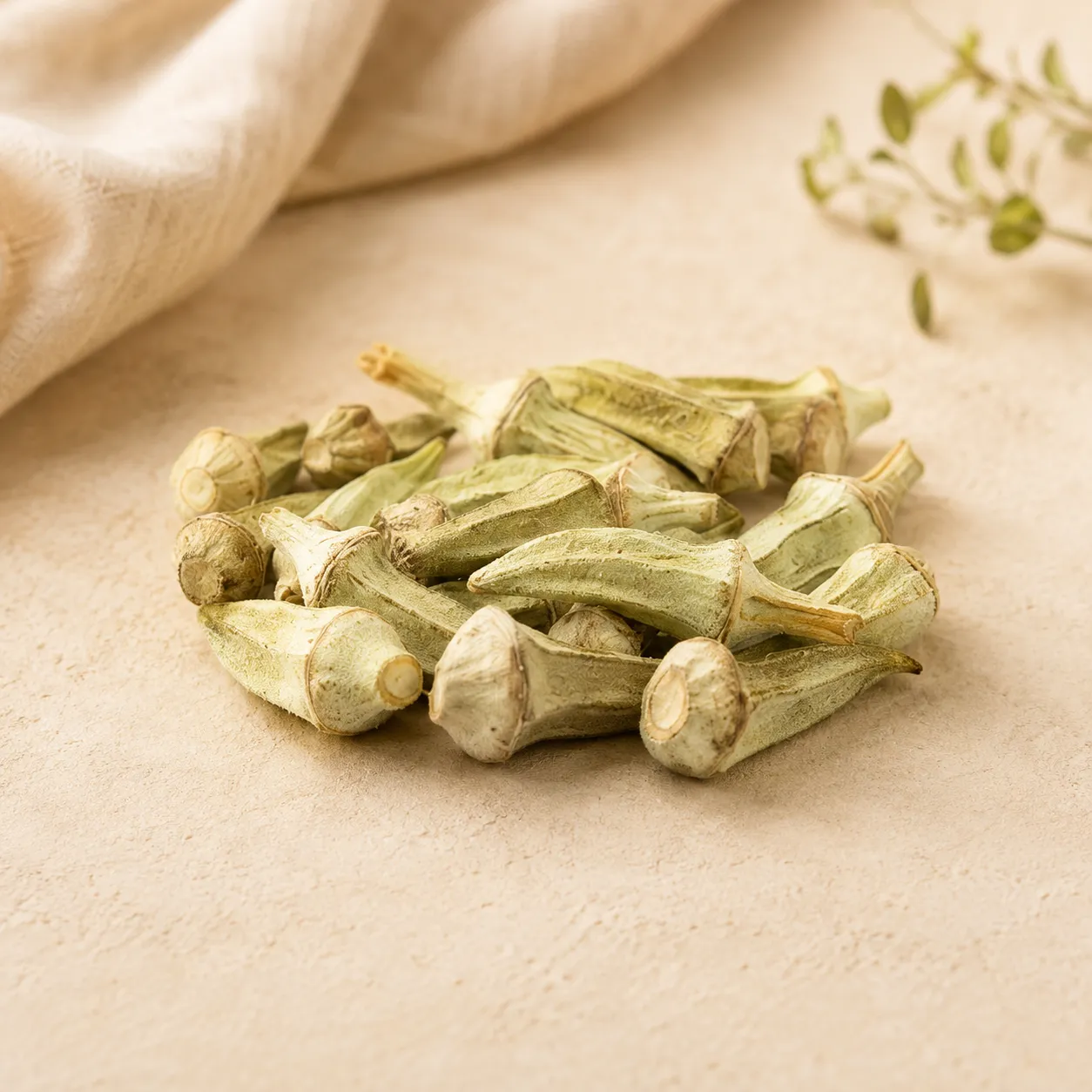 Freeze-dried Okra, supplied as Whole