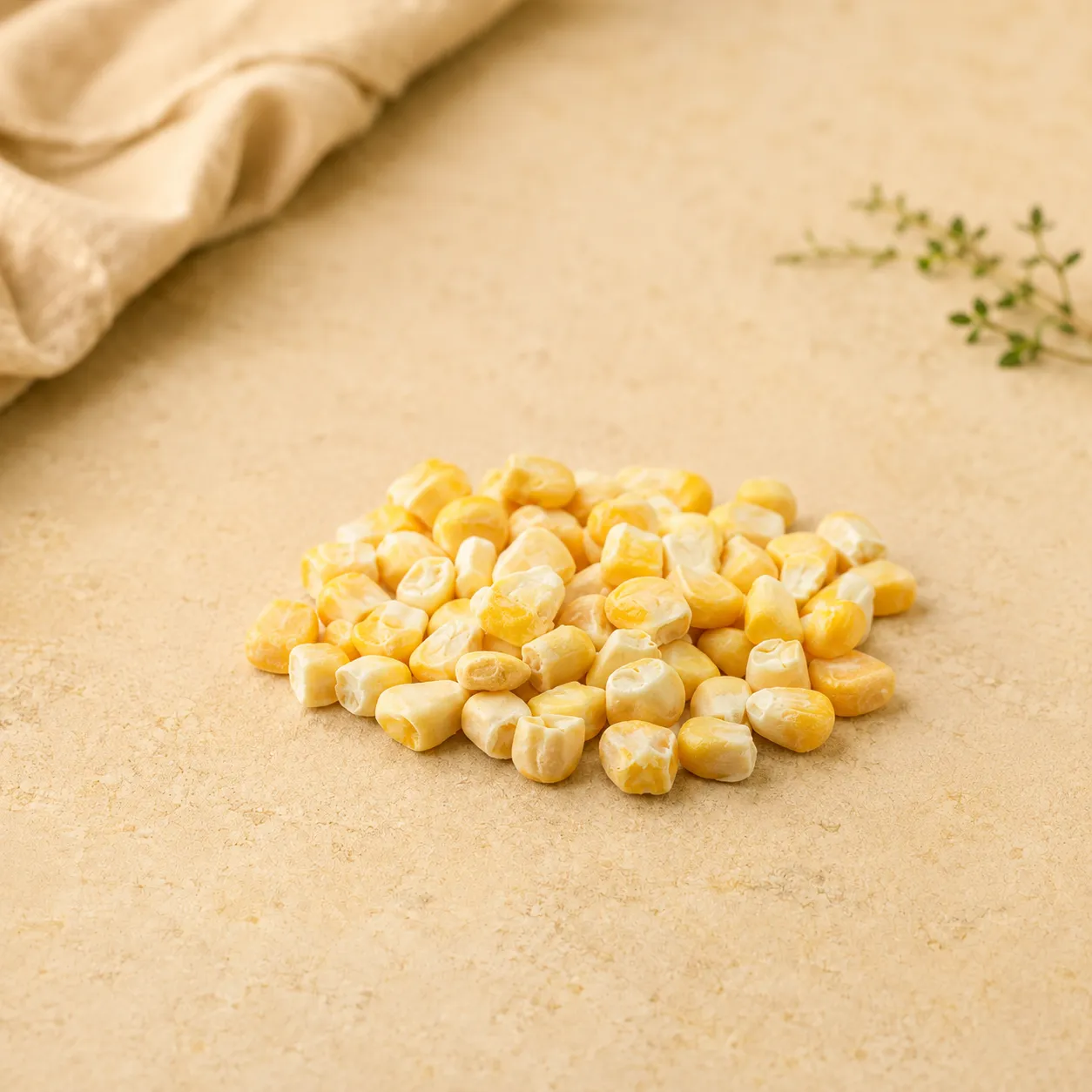 Freeze-dried Sweet Corn, supplied as Kernel